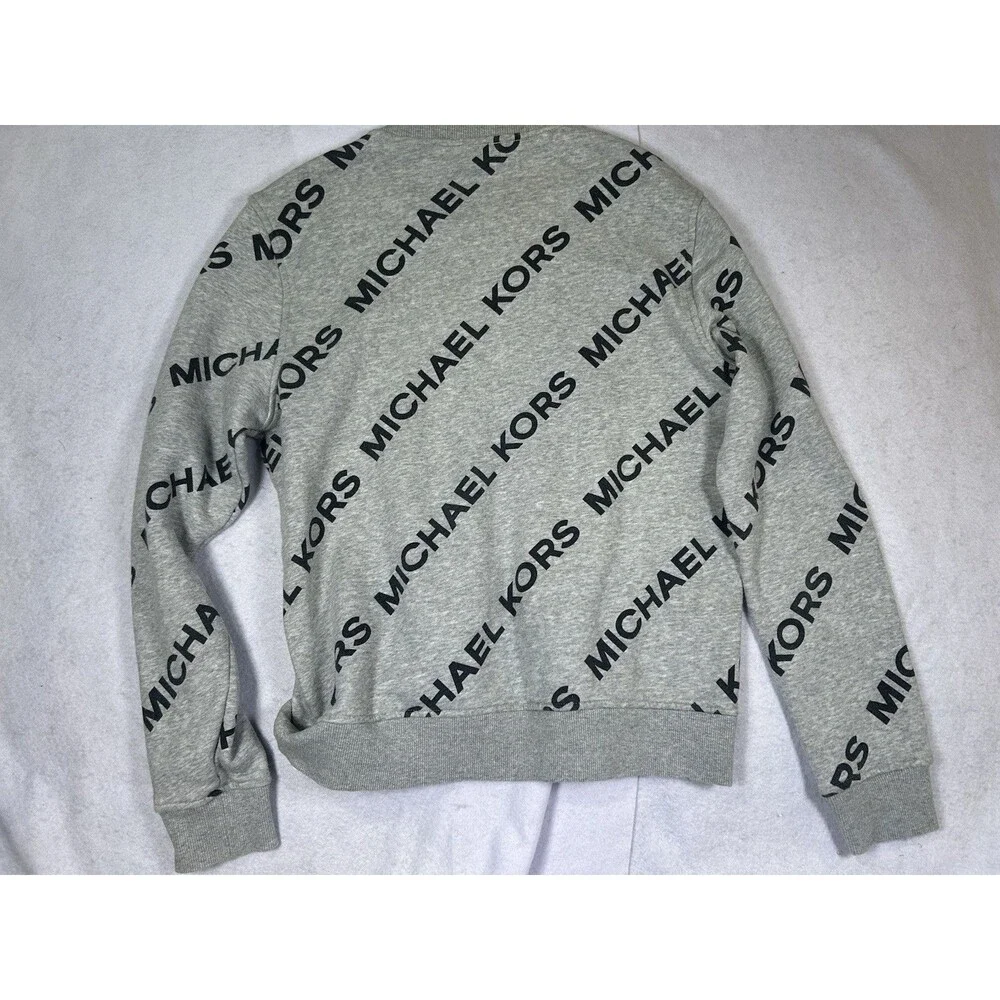 Michael Kors Women’s Gray Logo Print Crewneck Sweatshirt Pullover Size M